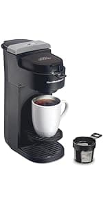 Hamilton Beach The Scoop Single Serve Coffee Maker & Fast Grounds Brewer, Brews in Minutes, 8-14oz. Cups, Stainless Steel