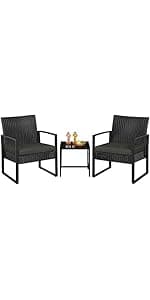 Yaheetech Patio Bistro Sets 3 Piece Cast Aluminum Bistro Table and Chairs Set, Cast Aluminum Bistro Table and Chairs Set of 2 with Umbrella Hole for Patio Backyard Balcony, Green