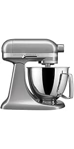 KitchenAid Artisan Series 5 Quart Tilt Head Stand Mixer with Pouring Shield KSM150PS, Contour Silver
