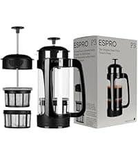 ESPRO P7 French Press Coffee Maker - Double-Walled Stainless Steel Insulated with Micro-Filter, 32 Ounces, Polished Stainless Steel