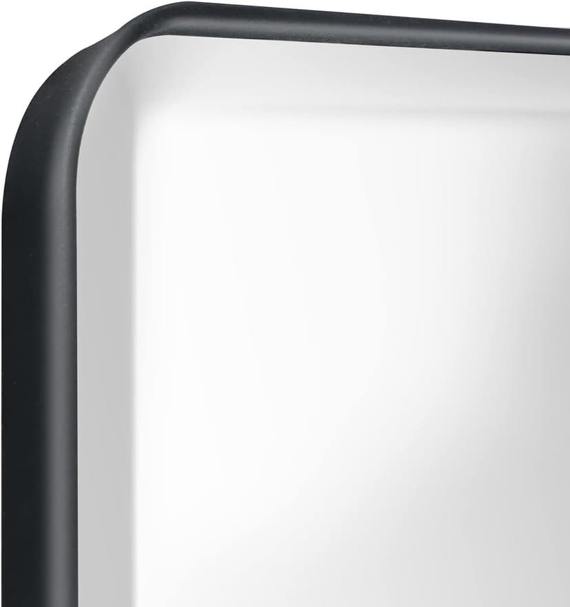 Fundin Plastic Black Medicine Cabinet, Beveled Edge Mirror Door with Round Corner Metal Frame, Recessed and Surface Mount Bathroom Medicine Cabinet, 16 x 24 inch Mirror Size