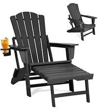 Oversized Outdoor Rocking Chairs Set of 2,All Weather Rocker Chair with More Comfortable Seat Panel for Porch Patio Outside(Black)