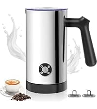4-in-1 Milk Frother, Electric Milk Frother and Steamer with LED Touch Screen, Non-stick Bottom, Milk Warmer 13.52oz for Lattes, Cappuccinos, and Macchiatos at Home, White