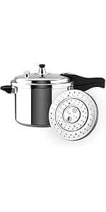 MAGEFESA Avant Red Pressure Cooker, 6.2 Quart, made of very resistant aluminum, compatible with gas, electric, ceramic stoves, pressure canner, canning cooker pot, stove top instant fast cooking