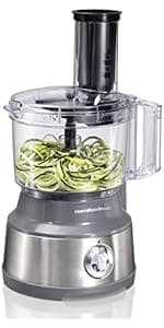 Hamilton Beach Stack & Snap Food Processor and Vegetable Chopper, BPA Free, Stainless Steel Blades, 12 Cup Bowl, 2-Speed 450 Watt Motor, Black (70725A)