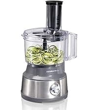 Hamilton Beach Food Processor & Vegetable Chopper for Slicing, Shredding, Mincing, and Puree, 10 Cups + Easy Clean Bowl Scraper, Black and Stainless Steel (70730)