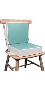 Kalawen Booster Seat for Kitchen Chair, Upgraded 2Pcs PU Washable Straps Safety Buckle Kids Toddler Booster Seat for Table