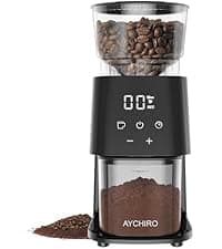 Burr Coffee Grinder Electric, Adjustable Touchscreen Burr Mill with 30 Grinding Settings, Automatic Coffee Beans Grinder for Home Use, 2-12 Cups