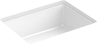 KOHLER Verticyl 17" Rectangular Undermount Bathroom Sink, White, Overflow Drain, Undermount Installation