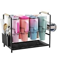2 Pack Under Sink Organizer, 2 Tier Metal Pull Out Under Sink Storage with Sliding Mesh Drawers, Height Adjustable Slide Out Under Sink Organizer for Kitchen Bathroom Cabinet, Black