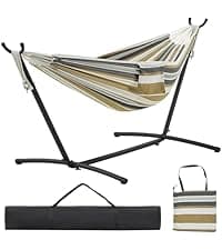 Yaheetech Hammock Chair Stand, C-Stand for Hanging Hammock Chair w/Buckle & S-Shaped Hook - Free Rotation C-Stand Hammock Stand for Hanging Chairs, Swings, Max.Weight Capacity 300Lb