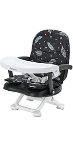 Baby Booster Seats, Toddler Booster Seat for Dining Table with Adjustable Straps, Portable Compact Portable Baby Chair for Dining and Travel (Grey)