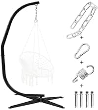 Yaheetech Hammock Chair Stand, C-Stand for Hanging Hammock Chair w/Buckle & S-Shaped Hook - Free Rotation C-Stand Hammock Stand for Hanging Chairs, Swings, Max.Weight Capacity 300Lb