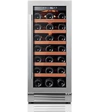 24 Inch Wine Fridge, 54 Bottle Wine Cooler Refrigerator, 40-65°F Wine Refrigerator Glass Door, 3 LED Wine Fridge, Built-in or Freestanding Wine Fridge for Home/Bar/Kitchen (5.65 cu.ft)