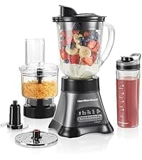 Hamilton Beach Power Elite Wave Action Blender For Smoothies, 40 Oz Glass Jar, 12 Functions Including Puree, Crush Ice, Black, 700 Watts, Black (58148A)