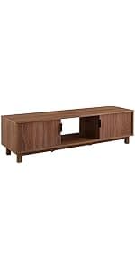 Walker Edison Arundo Fluted TV Stand for TVs up to 65 Inches, 58" TV Stand, Mocha