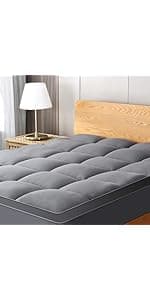 3 Inch Gel Memory Foam Mattress Topper Queen Size High Density Cooling Pad Pressure Relief Bed Topper (with Removable & Washable Bamboo Cover)