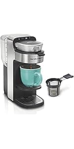 Hamilton Beach The Scoop Single Serve Coffee Maker & Fast Grounds Brewer, Brews in Minutes, 8-14oz. Cups, Stainless Steel