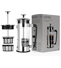ESPRO P7 French Press Coffee Maker - Double-Walled Stainless Steel Insulated with Micro-Filter, 32 Ounces, Polished Stainless Steel