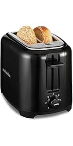 Proctor Silex 4 Slice Toaster with Extra Wide Slots for Bagels, Cool-Touch Walls, Shade Selector, Toast Boost, Auto Shut-off and Cancel Button, Black (24215PS)
