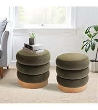 COLAMY Modern Velvet Accent Chairs Set of 2, Upholstered Barrel Chairs, Comfy Side Arm Chairs with 3 Legs for Living Room, Bedroom, Reading, Khaki