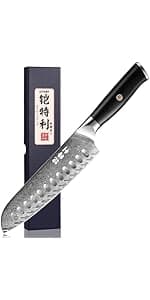 Damascus Chef`s Knife 8",10Cr15CoMoV HC Steel Cutting Core cladded with 72 Layers Damascus Steel, Pakkawood Handle, Premier Kitchen Gadget w/t Gift Box