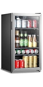 Midea WHS-87LSS1 Refrigerator, 2.4 Cubic Feet, Stainless Steel