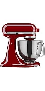 KitchenAid Artisan Series 5 Quart Tilt Head Stand Mixer with Pouring Shield KSM150PS, Contour Silver