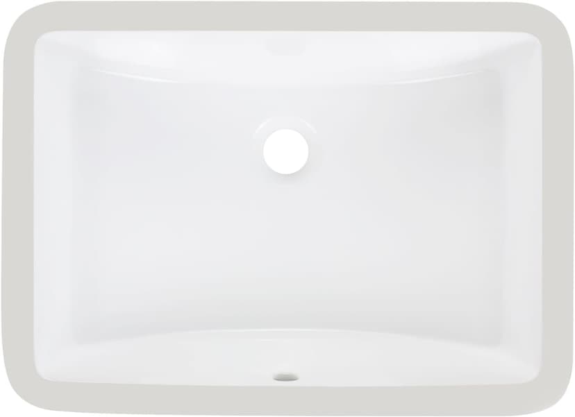 Enbol Bathroom Undermount Sink White Rectangular Ceramic Sink for Bathroom with Overflow - ECU1812 Exterior: 20 5/8" x 14 6/8" x 8 1/8"