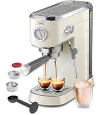 Gevi Espresso Machine 20 Bar High Pressure,Compact Espresso Maker with Milk Frother Steam Wand,Cappuccino,Latte Maker with Adjustable Shot Volume for Home,Gift for Mom and Dad