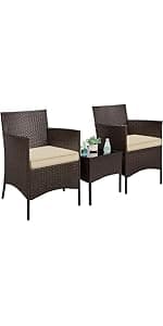 Yaheetech Patio Bistro Sets 3 Piece Cast Aluminum Bistro Table and Chairs Set, Cast Aluminum Bistro Table and Chairs Set of 2 with Umbrella Hole for Patio Backyard Balcony, Green