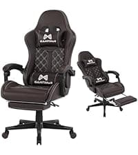 Gaming Chair, 400 lbs Adult Chair, High Back Computer Chair with Footrest and Linked Armrests, Office Video Game Chair with Lumbar Support(White)