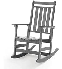 Oversized Outdoor Rocking Chairs Set of 2,All Weather Rocker Chair with More Comfortable Seat Panel for Porch Patio Outside(Black)