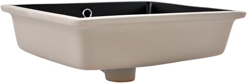 Undermount Bathroom Sink Rectangle, 20"x15" Black Bathroom Vessel Sink Porcelain Ceramic Modern Art Lavatory Vanity Under Counter Basin with Overflow