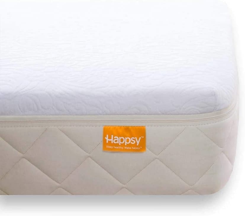 Happsy Organic Hybrid Mattress - Natural Latex Mattress with Encased Coil Layers - Medium Firm, Pressure Relieving - Bed-in-a-Box - King