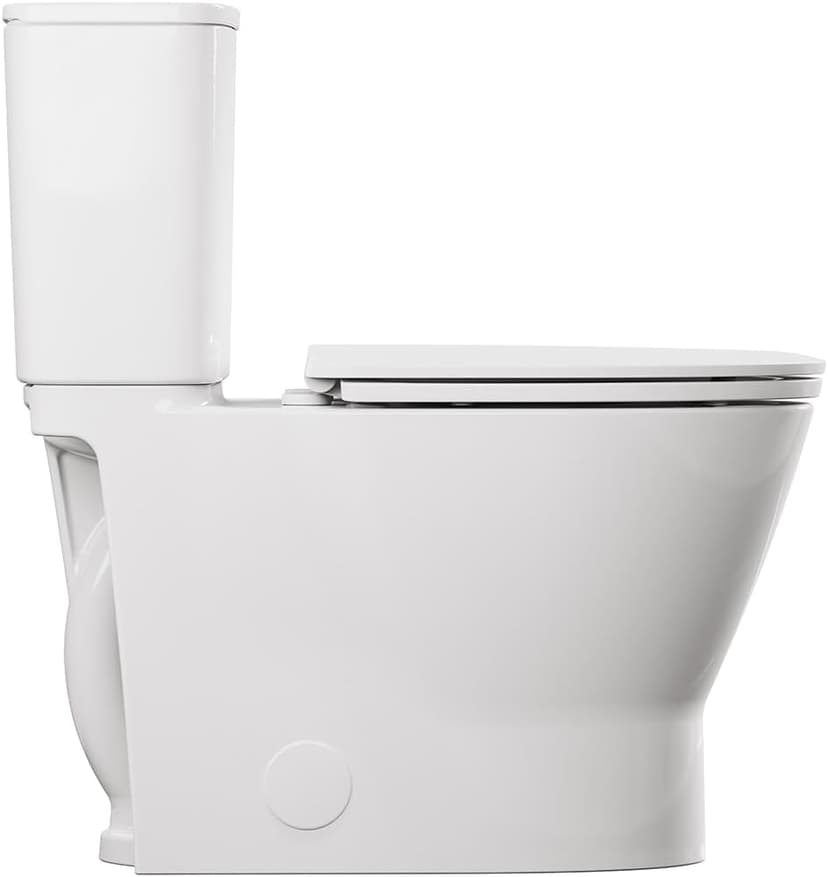 American Standard 252AA898.020 Cadet Aspirations Two-Piece Toilet with Slow-Close Seat, Elongated Front, Chair Height, Right Hand Flush, White, 1.28 gpf