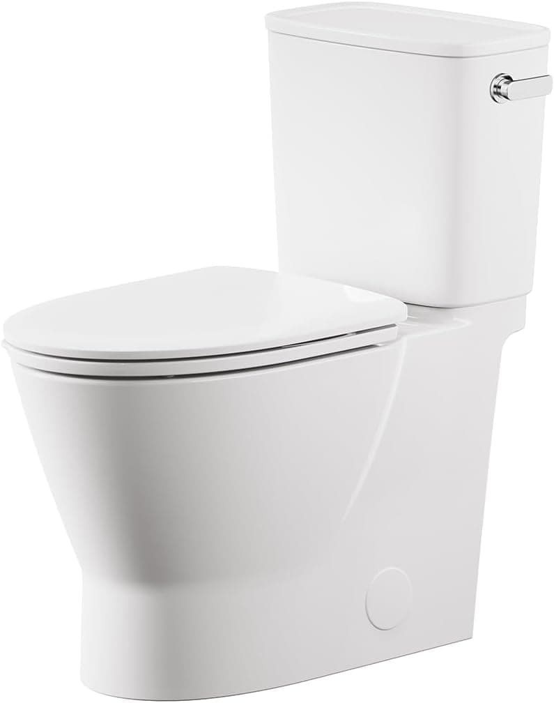 American Standard 252AA898.020 Cadet Aspirations Two-Piece Toilet with Slow-Close Seat, Elongated Front, Chair Height, Right Hand Flush, White, 1.28 gpf