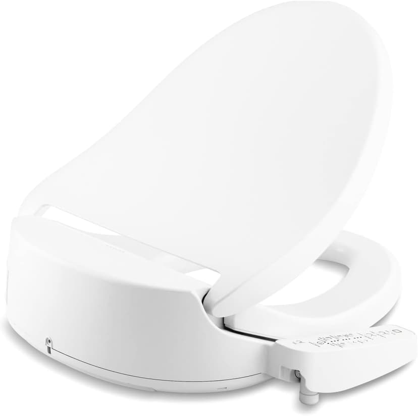 Kohler PureWash E580 Elongated Bidet Toilet Seat, White, Quiet-Close Lid Prevents Slamming, Self-Cleaning Wand, Adjustable Water Pressure with Multiple Cleansing Options