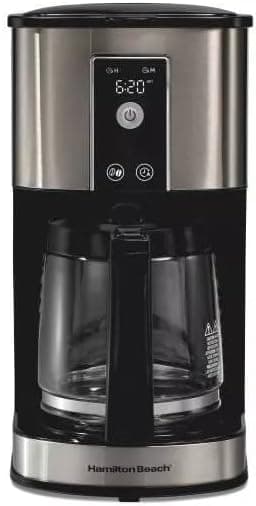 Hamilton-Beach 12-Cup Programmable Hot & Iced Coffee Maker, 950W Electric Drip Machine with Dishwasher-Safe Parts, 24-Hour Delay Brew, Touch-Activated Display for Regular Bold Iced Coffee Auto-Off.
