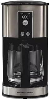Hamilton-Beach 12-Cup Programmable Hot & Iced Coffee Maker, 950W Electric Drip Machine with Dishwasher-Safe Parts, 24-Hour Delay Brew, Touch-Activated Display for Regular Bold Iced Coffee Auto-Off.