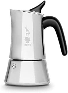 Bialetti Moon Exclusive Induction Stainless Steel Moka Pot, Stovetop Espresso Maker, Italian Coffee Maker, 4 Espresso Shots, (5.7 Oz - 170 ml), Compatible with All Stovetops, Silver