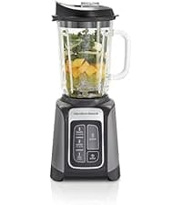 Hamilton Beach Power Elite Wave Action Blender For Smoothies, 40 Oz Glass Jar, 12 Functions Including Puree, Crush Ice, Black, 700 Watts, Black (58148A)