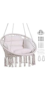 GOUTIME Hammock Chair Stand Only, Hanging Swing Egg Chair Stands Frame Holder, Heavy Duty Steel C Stand for Indoor Outdoor, Max Load 350 LBS