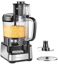 Hamilton Beach Food Processor & Vegetable Chopper for Slicing, Shredding, Mincing, and Puree, 10 Cups + Easy Clean Bowl Scraper, Black and Stainless Steel (70730)