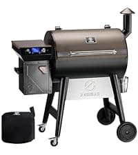 Z GRILLS Wood Pellet Grill Smoker with PID 2.1 Controller, 704 Cooking Area, Meat Probes, Rain Cover for Outdoor BBQ, 7002C