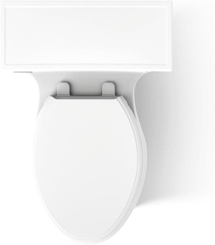 KOHLER K-6428-0 Memoirs Stately Comfort Height Skirted One-Piece Compact Elongated 1.28 GPF Toilet with AquaPiston Flush Technology and Left-Hand Trip Lever, White