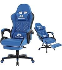 Gaming Chair, 400 lbs Adult Chair, High Back Computer Chair with Footrest and Linked Armrests, Office Video Game Chair with Lumbar Support(White)