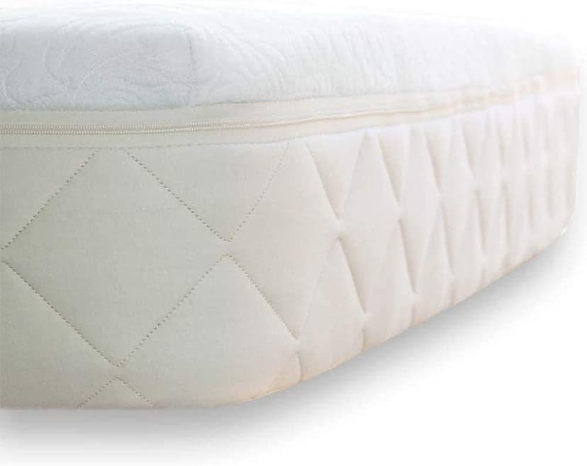 Happsy Organic Hybrid Mattress - Natural Latex Mattress with Encased Coil Layers - Medium Firm, Pressure Relieving - Bed-in-a-Box - King