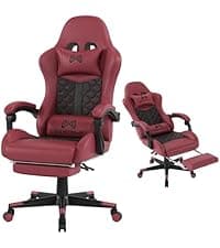 Gaming Chair, 400 lbs Adult Chair, High Back Computer Chair with Footrest and Linked Armrests, Office Video Game Chair with Lumbar Support(White)