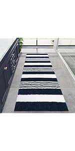 LOCHAS Luxury Bathroom Rug Shaggy Bath Mat 24 x 60 Inch, Washable Non Slip Bath Rugs for Bathroom Shower, Soft Plush Chenille Absorbent Carpets Mats, Gray
